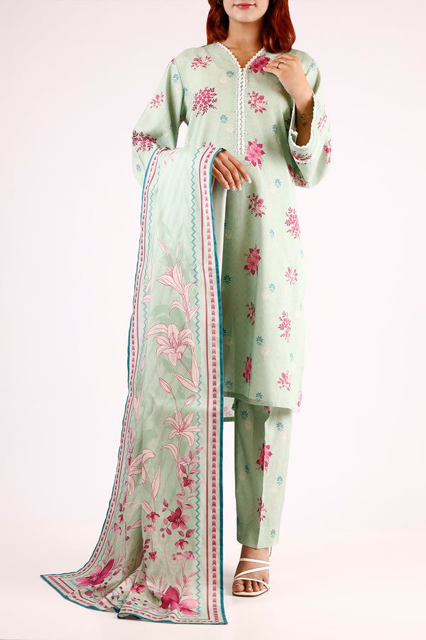 Unstitched Printed Soft Touch Cotton 2 Piece (Shirt/Trouser)