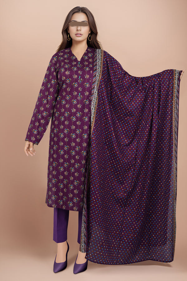 Unstitched Printed Lawn 2 Piece (Shirt/Dupatta)