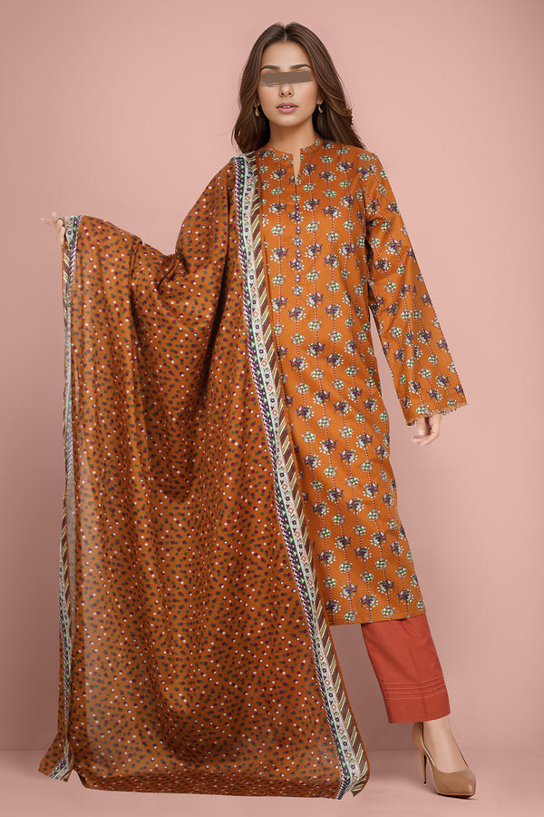 Unstitched Printed Lawn 2 Piece (Shirt/Dupatta)