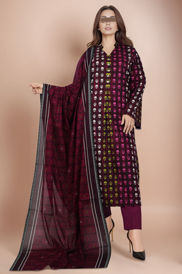 Unstitched Printed Lawn 2 Piece (Shirt/Dupatta)