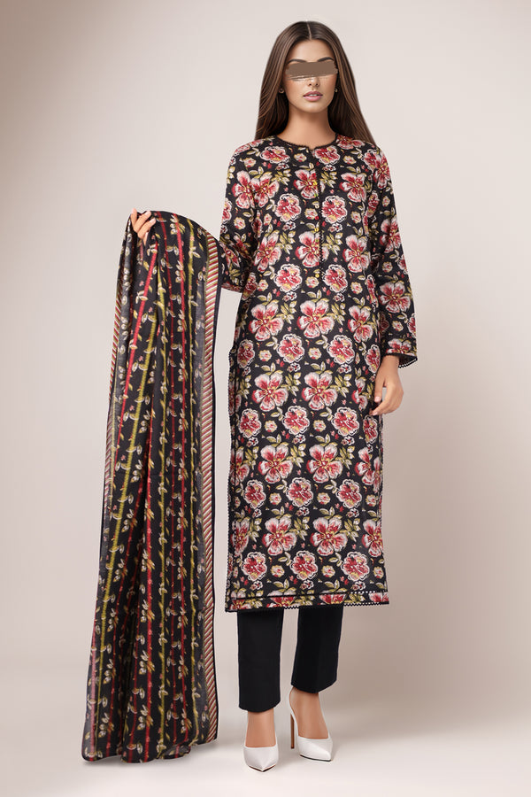 Unstitched Printed Lawn 2 Piece (Shirt/Dupatta)