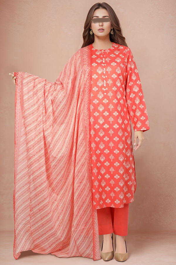 Unstitched Printed Lawn 2 Piece (Shirt/Dupatta)