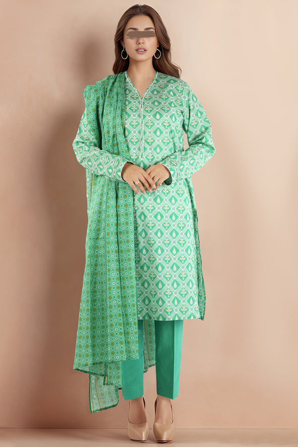 Unstitched Printed Lawn 2 Piece (Shirt/Dupatta)