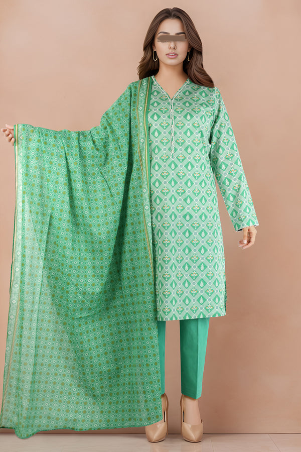 Printed Lawn Stitched/Unstitched 2 Piece (Shirt/Dupatta)