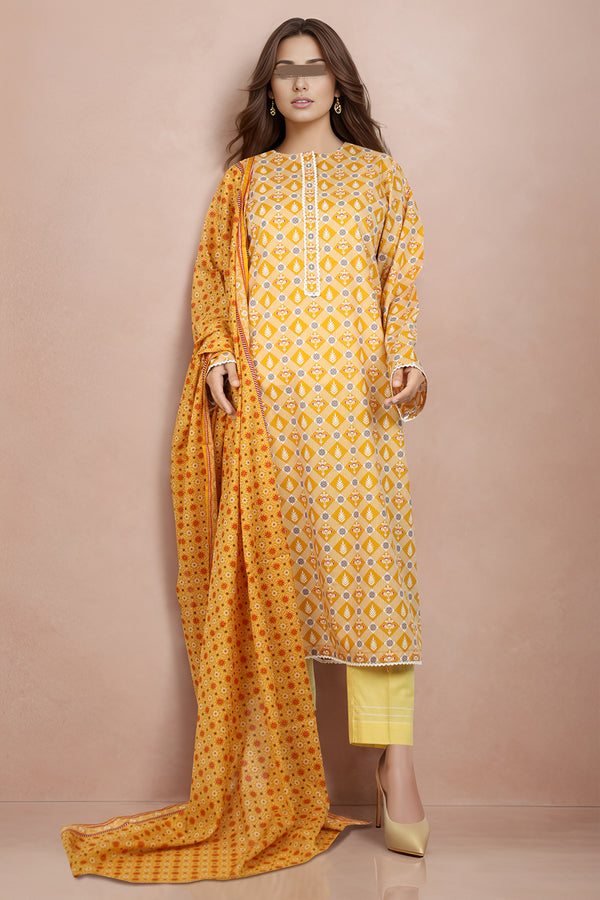 Unstitched Printed Lawn 2 Piece (Shirt/Dupatta)