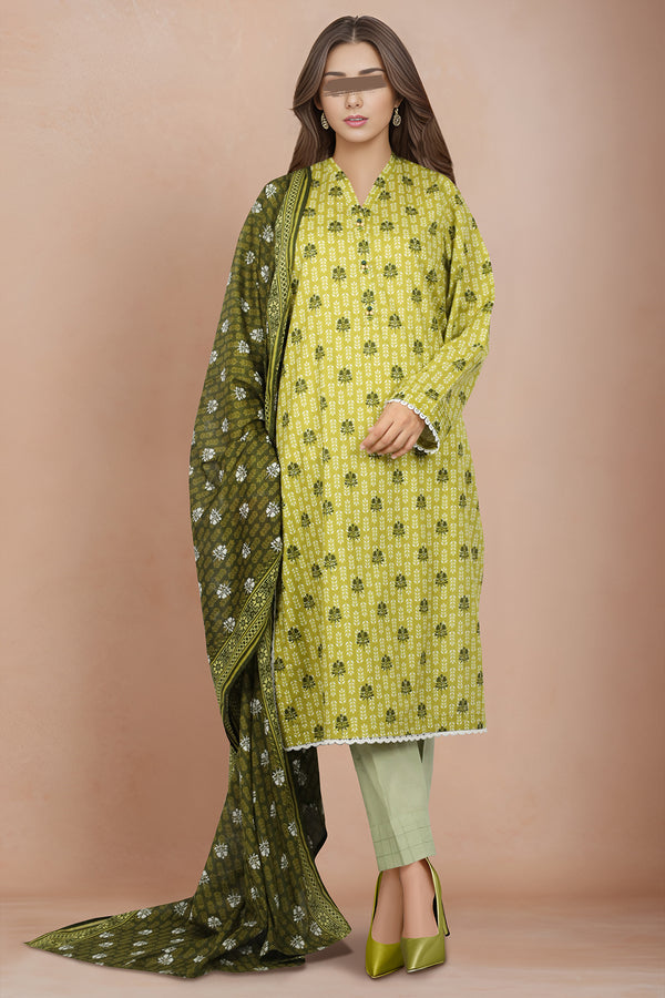 Unstitched Printed Lawn 2 Piece (Shirt/Dupatta)