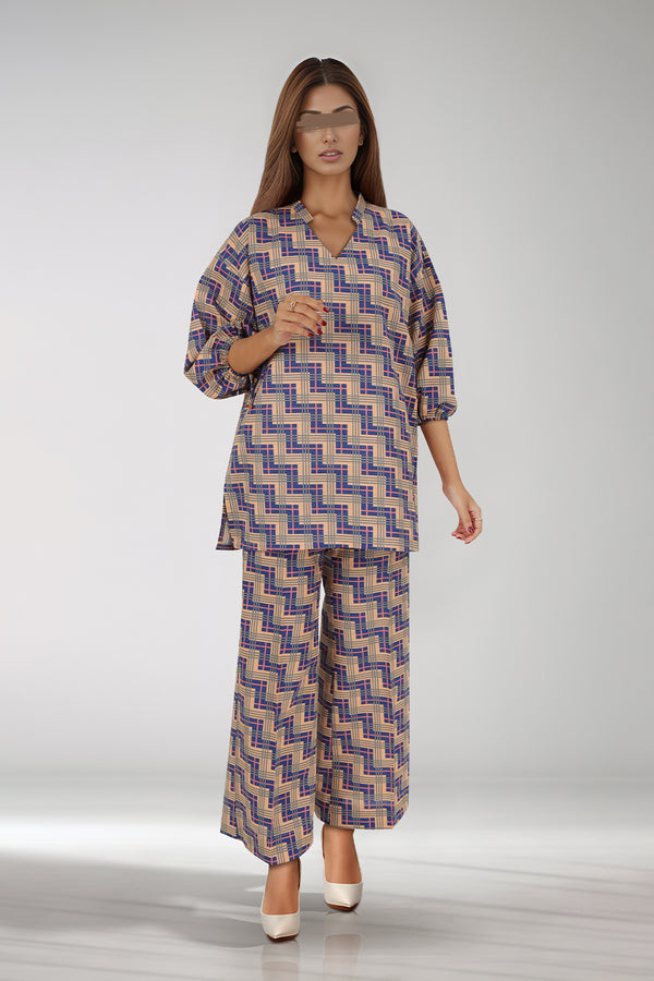 Unstitched Printed Cotton Khaddar 2 Piece (Shirt/Trouser)