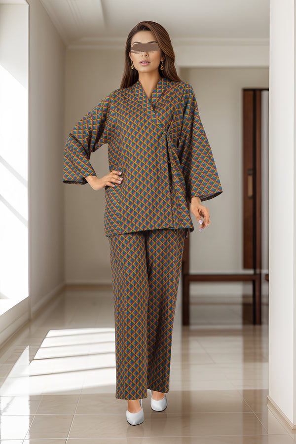 Unstitched Printed Khaddar 2 Piece (Shirt/Trouser)