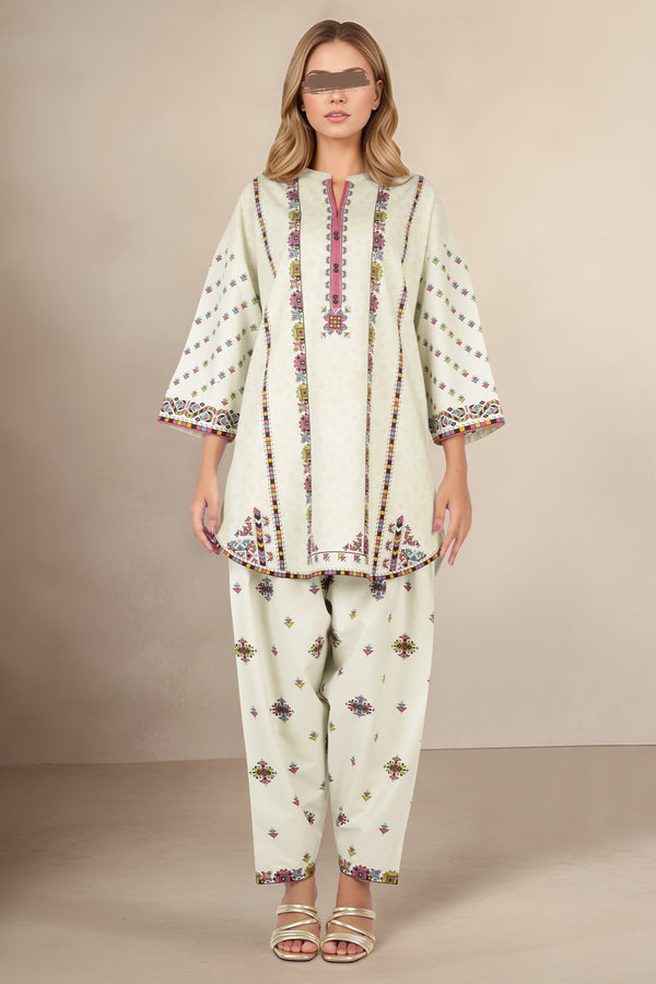 Unstitched Printed Arabic Linen 2 Piece (Shirt/Trouser)