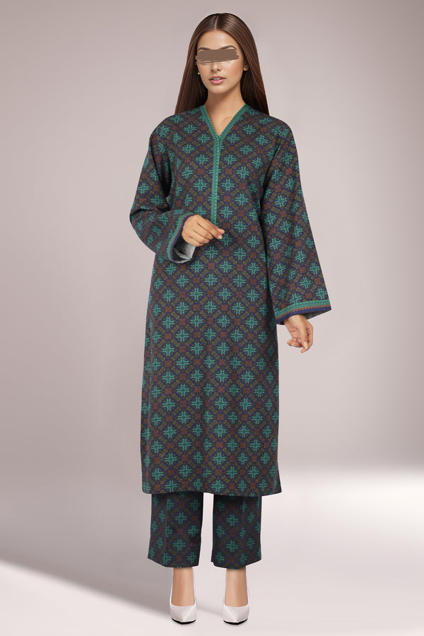 Unstitched Printed Khaddar Viscose 2 Piece (Shirt/Trouser)