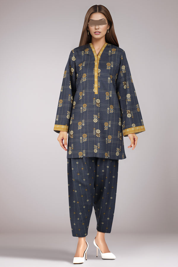 Unstitched Printed Khaddar Viscose 2 Piece (Shirt/Trouser)