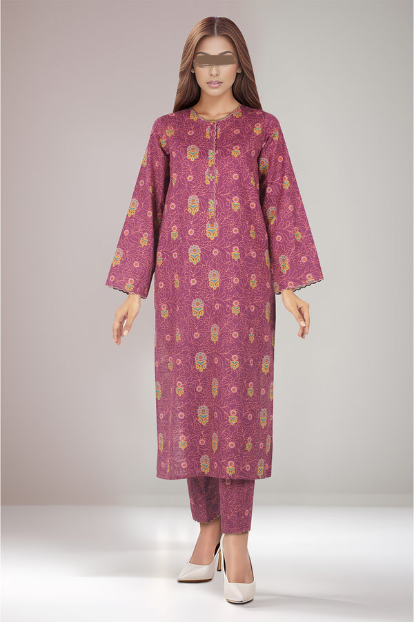 Unstitched Printed Cotton Khaddar 2 Piece (Shirt/Trouser)