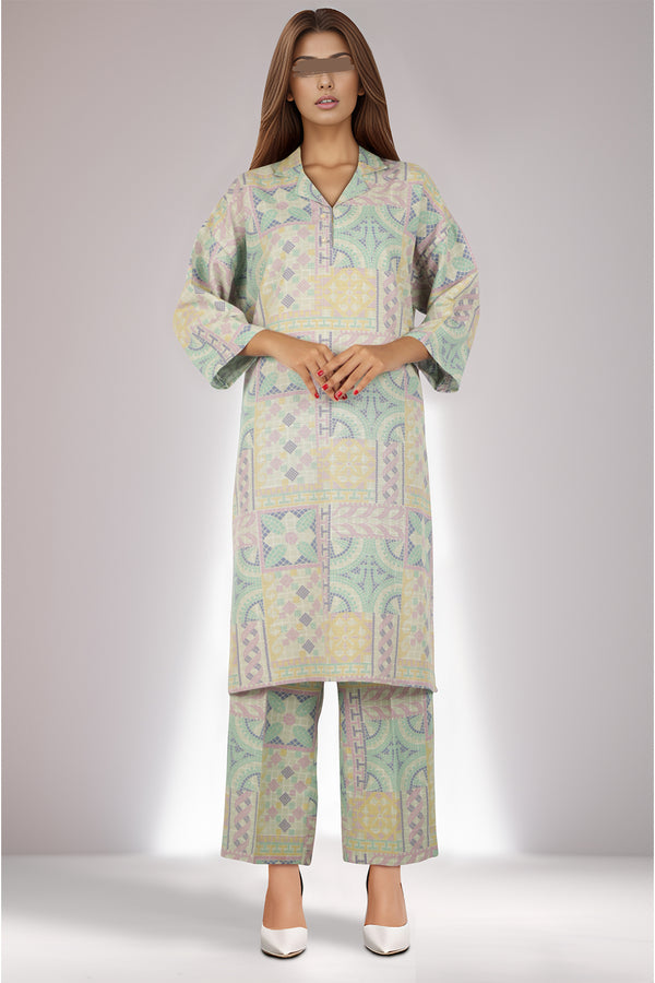 Unstitched Printed Khaddar Viscose 2 Piece (Shirt/Trouser)