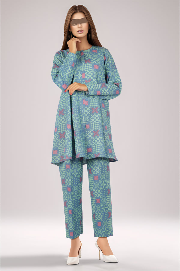 Unstitched Printed Khaddar Viscose 2 Piece (Shirt/Trouser)