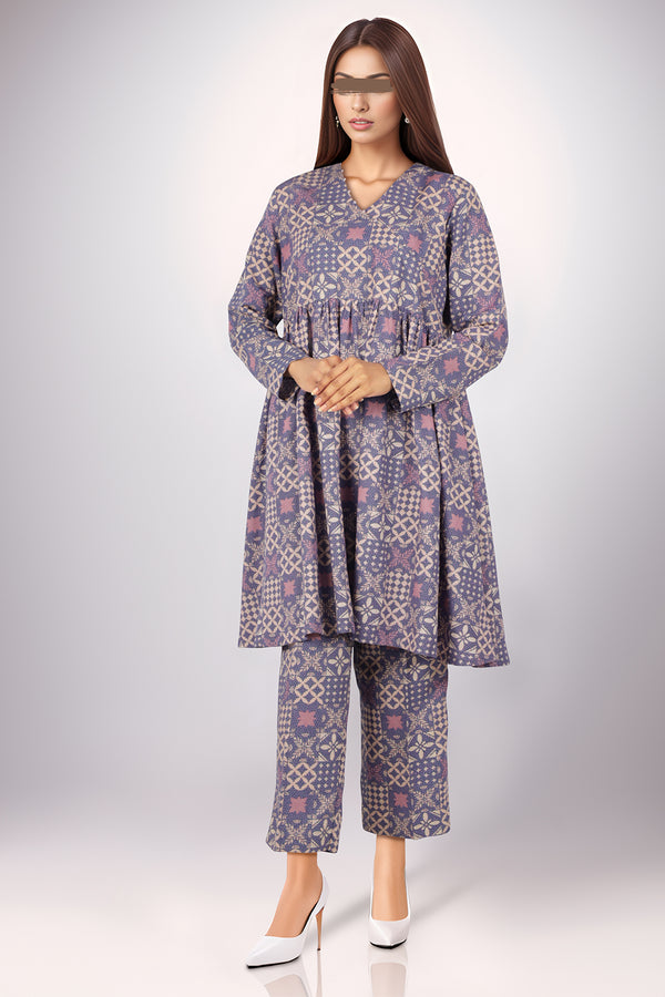 Unstitched Printed Khaddar Viscose 2 Piece (Shirt/Trouser)