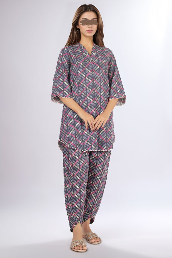 Unstitched Printed Khaddar 2 Piece (Shirt/Trouser)