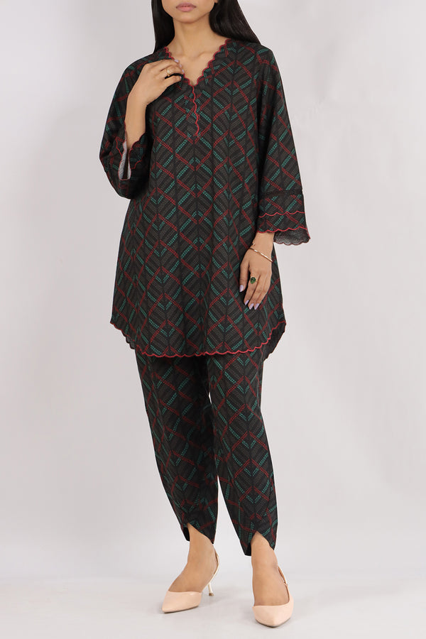 Unstitched Printed Khaddar 2 Piece (Shirt/Trouser)