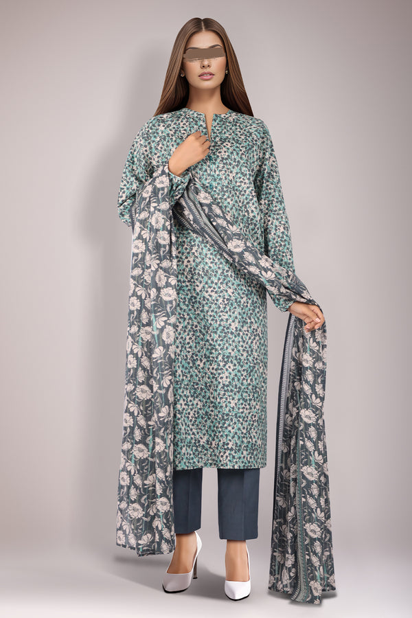 Unstitched Printed Lawn 2 Piece (Shirt/Dupatta)