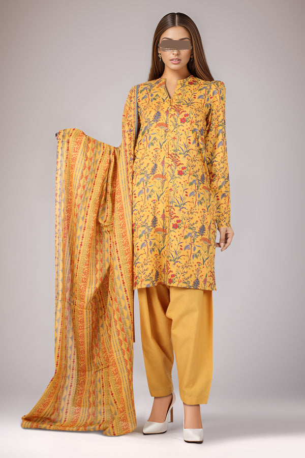 Unstitched Printed Lawn 3 Piece