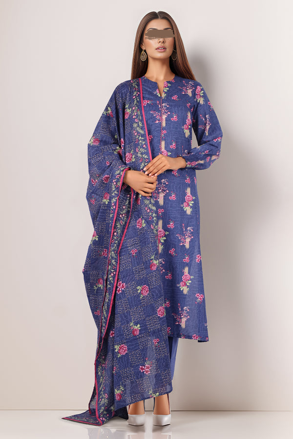 Unstitched Printed Lawn 3 Piece