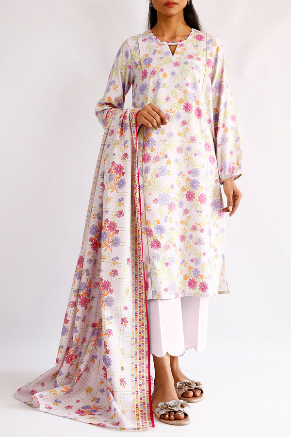 Unstitched Printed Jacquard Khaddar 3 Piece