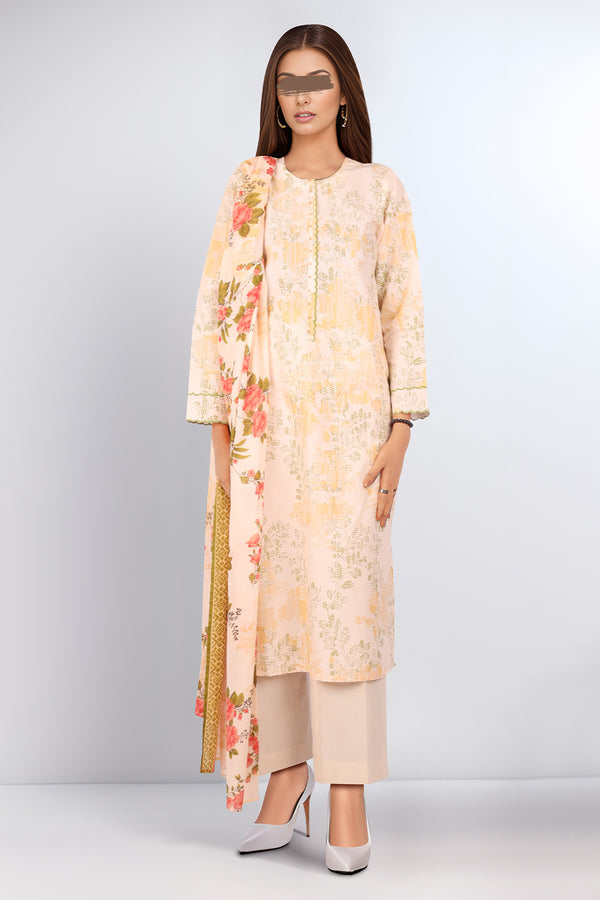 Unstitched Printed Lawn 2 Piece (Shirt/Dupatta)