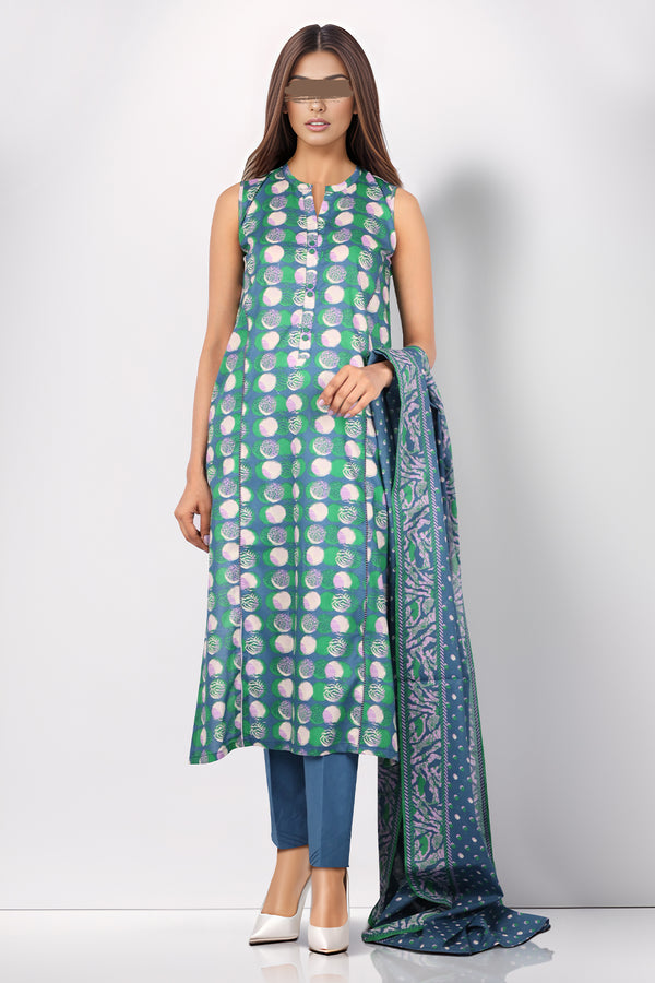 Unstitched Printed Lawn 2 Piece (Shirt/Dupatta)