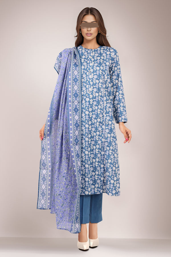 Unstitched Printed Lawn 3 Piece