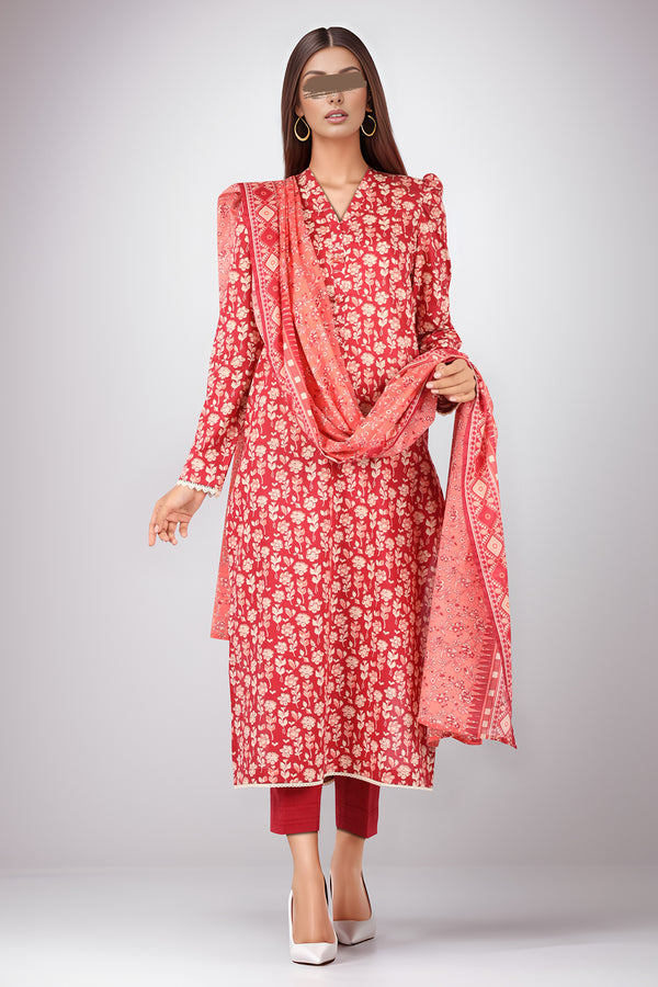 Unstitched Printed Lawn 3 Piece