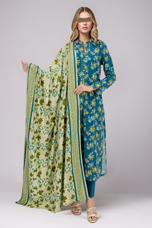 Unstitched Printed Cotton Viscose 3 Piece