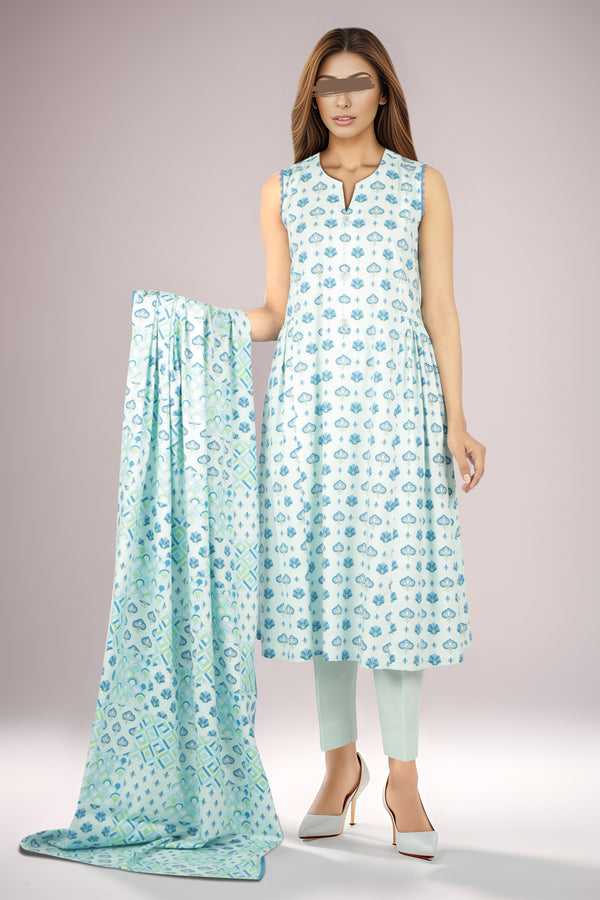 Unstitched Printed Cotton Viscose 3 Piece