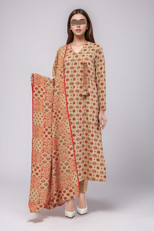 Unstitched Printed Cotton Viscose 3 Piece