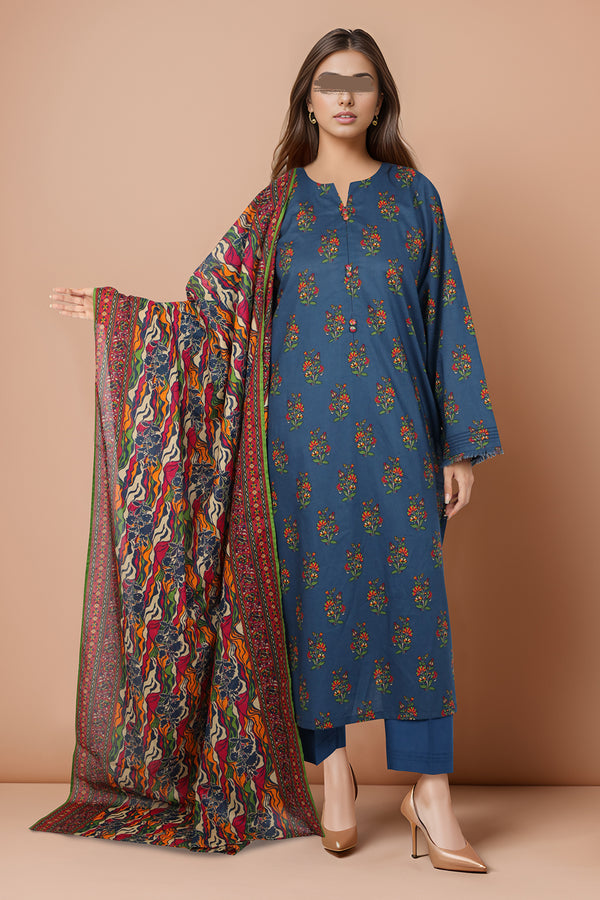 Unstitched Printed Lawn 3 Piece