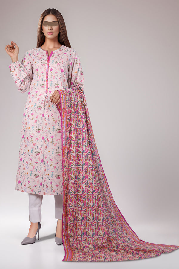 Unstitched Printed Lawn 3 Piece