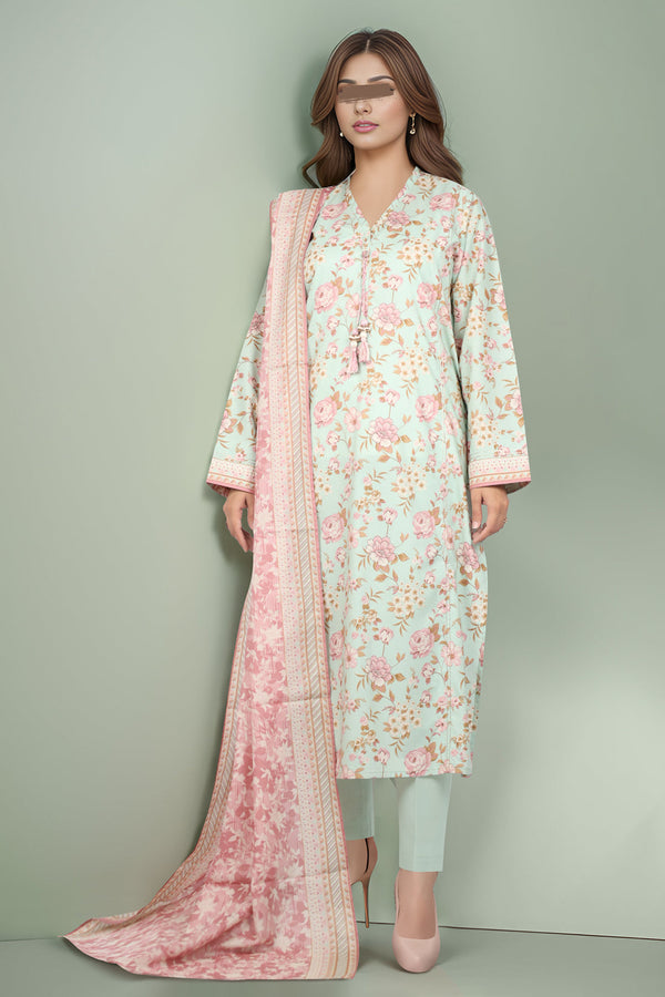 Unstitched Printed Lawn 3 Piece