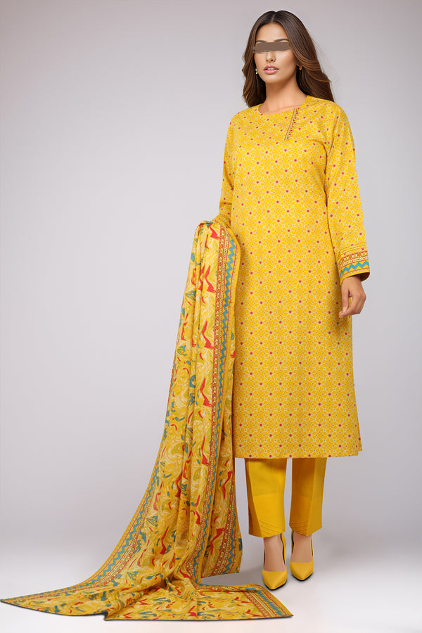 Unstitched Printed Lawn 3 Piece