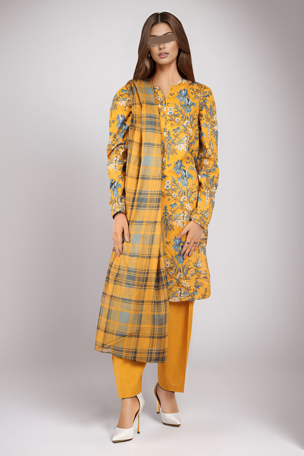 Unstitched Printed Lawn 3 Piece