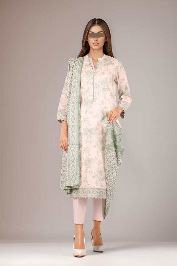 Unstitched Printed Cambric 2 Piece (Shirt/Dupatta)