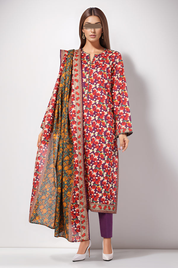 Unstitched Printed Lawn 2 Piece (Shirt/Dupatta)