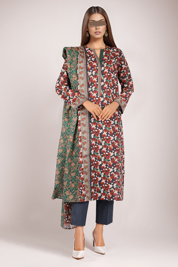 Unstitched Printed Lawn 3 Piece