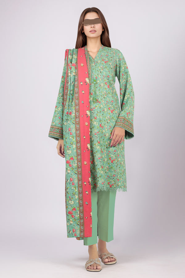 Unstitched Printed Khaddar Viscose 3 Piece