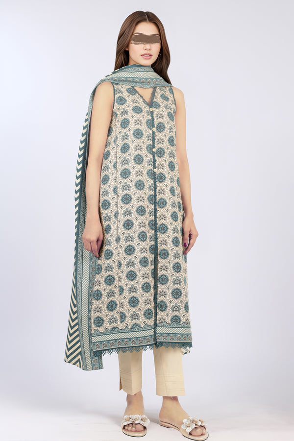 Unstitched Printed Khaddar Viscose 3 Piece