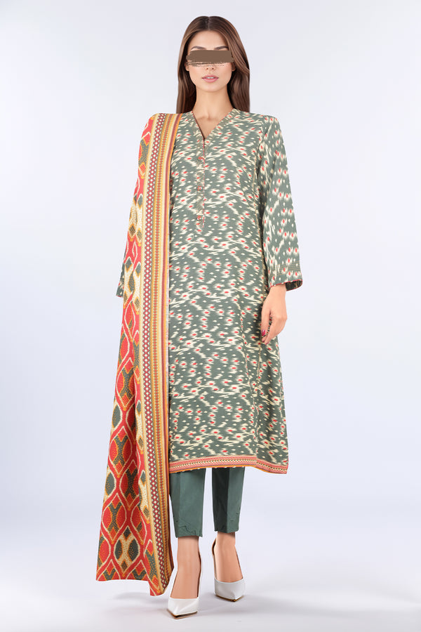 Unstitched Printed Khaddar Viscose 3 Piece