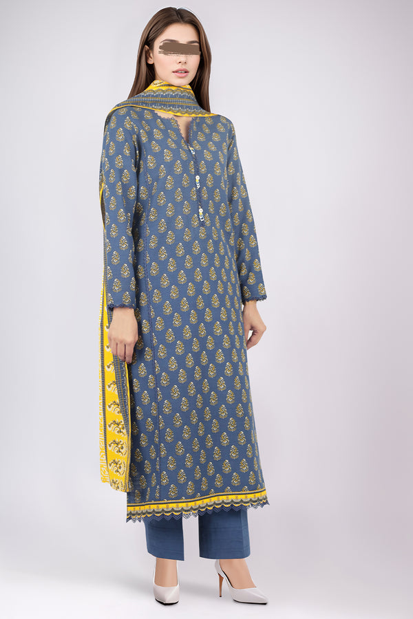 Unstitched Printed Khaddar Viscose 3 Piece