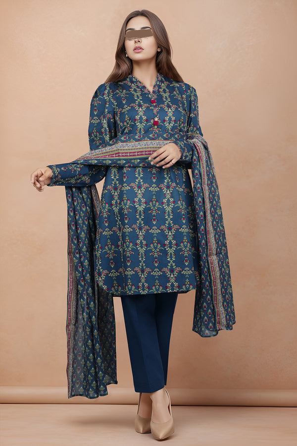 Unstitched Printed Lawn 3 Piece