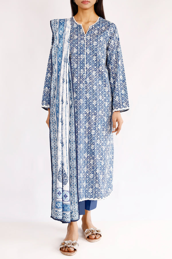 Unstitched Printed Arabic Linen 3 Piece