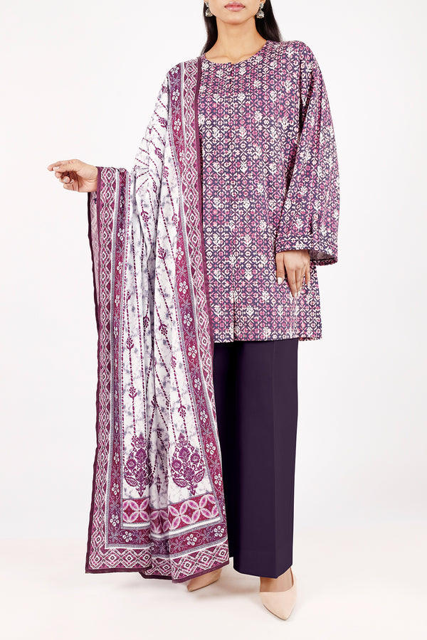 Unstitched Printed Arabic Linen 3 Piece