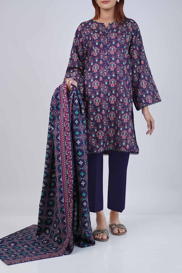 Unstitched Jacquard Khaddar 3 Piece