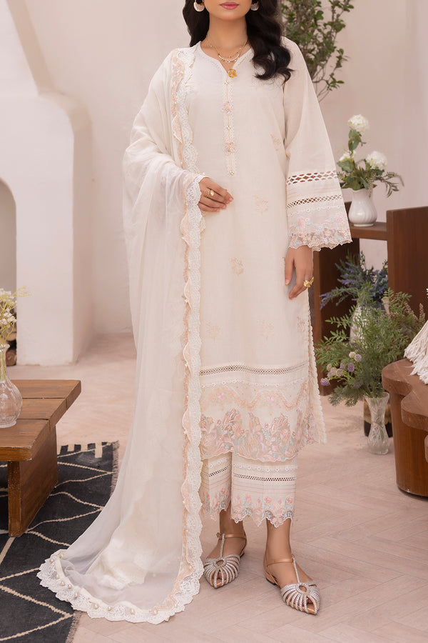Unstitched Solid Embroidered Cambric 2 Piece (Shirt/Trouser)