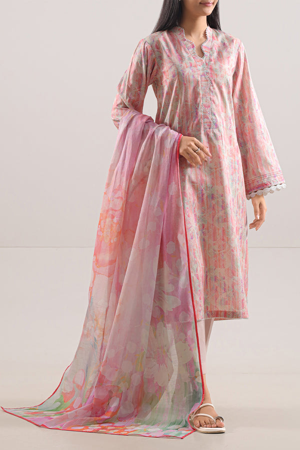 Unstitched Printed Lawn 3 Piece